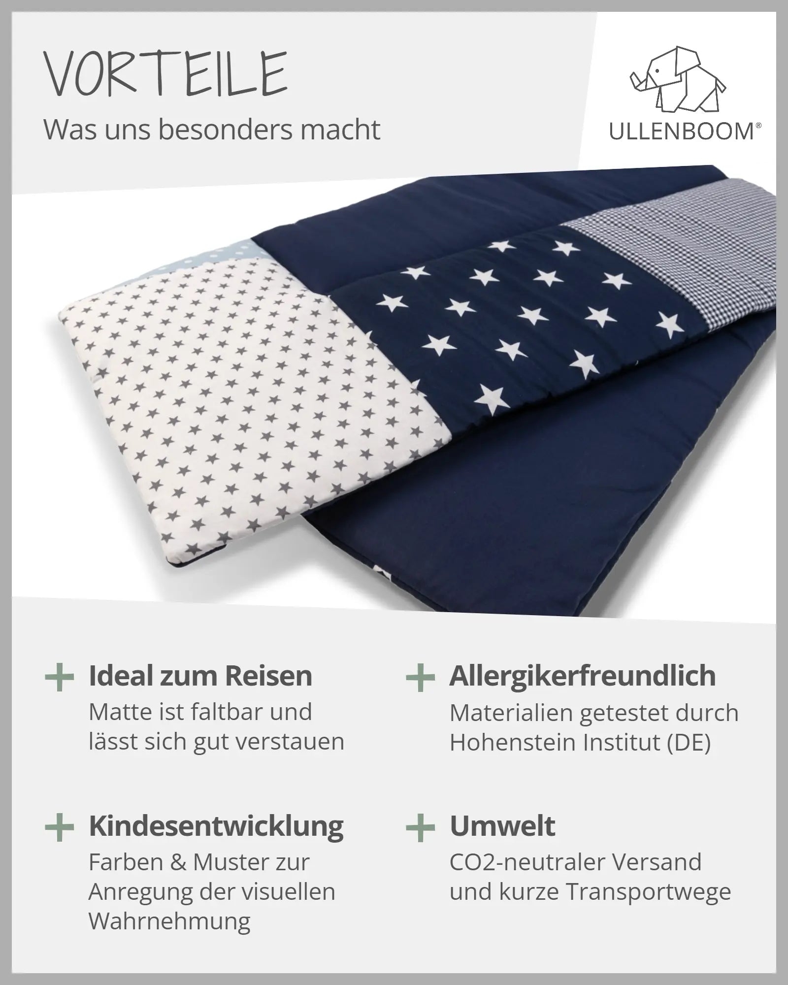Wickelauflage Blau Hellblau Grau-ULLENBOOM Baby