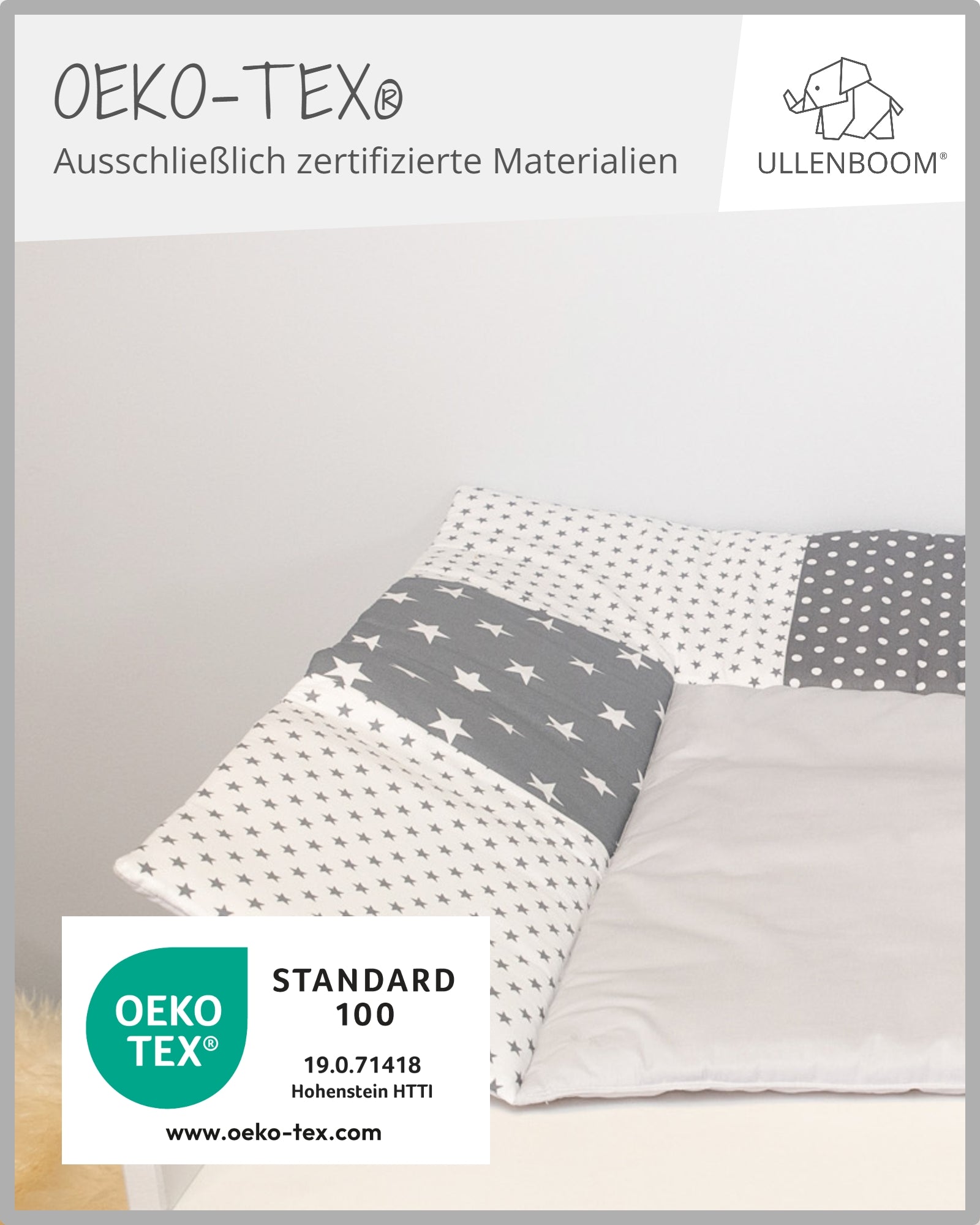 Wickelauflage Grau Sterne-ULLENBOOM Baby