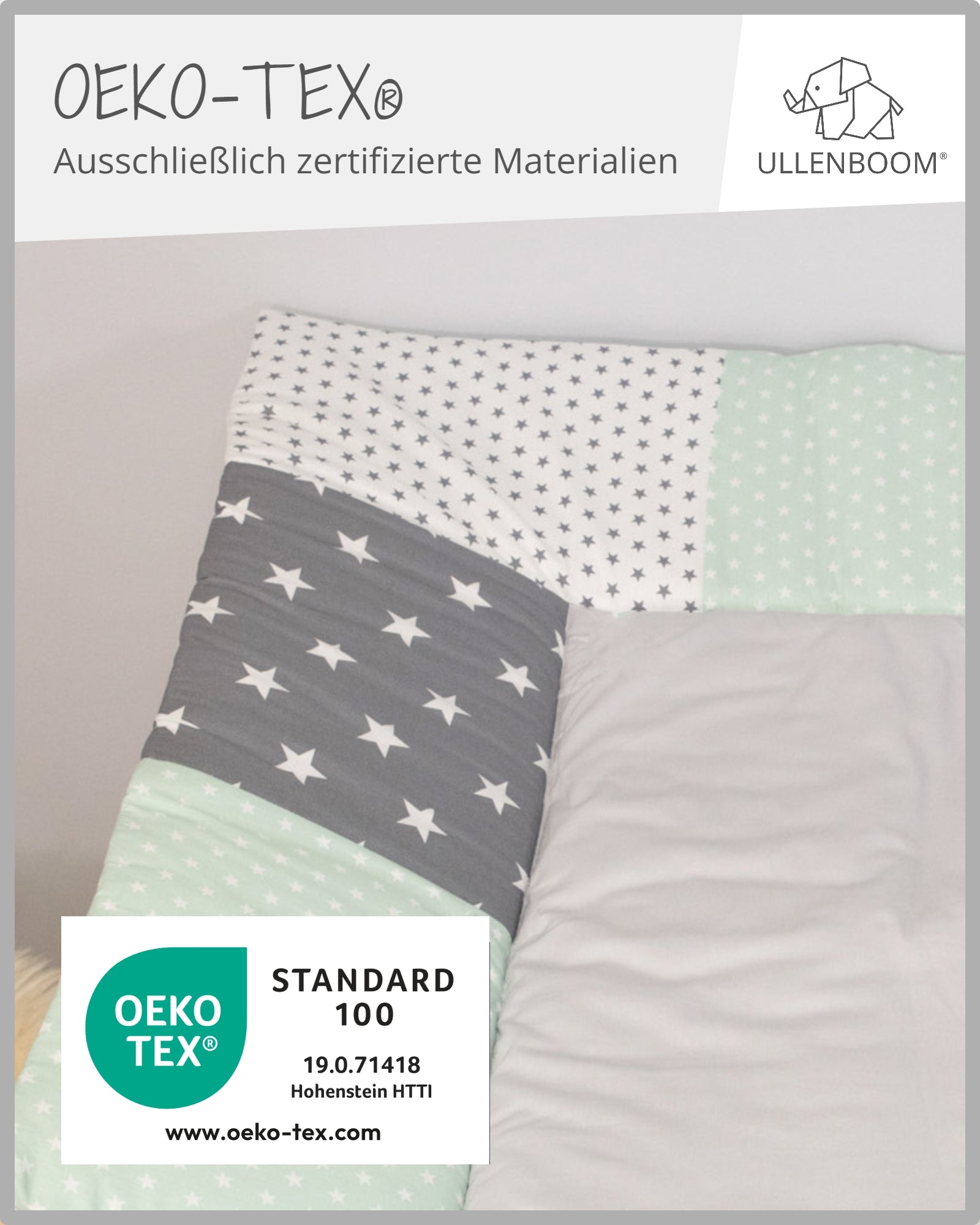Wickelauflage Mint Grau-ULLENBOOM Baby