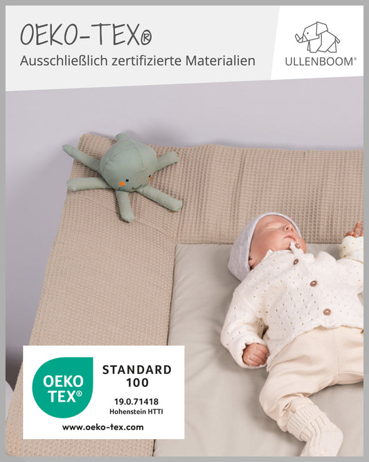 Wickelauflage Waffelpiqué Sand-ULLENBOOM Baby