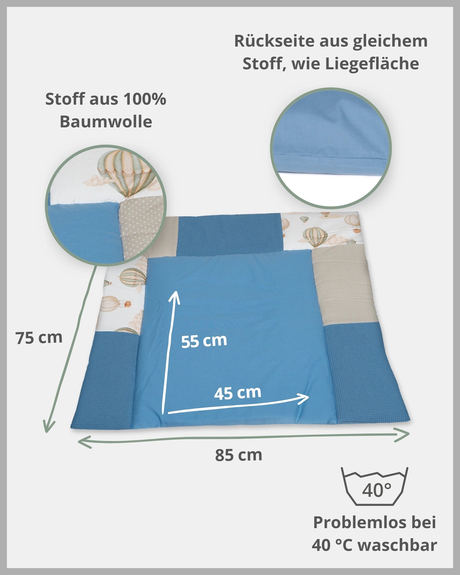 Wickelauflagen-Bezug BALLONTRAUM