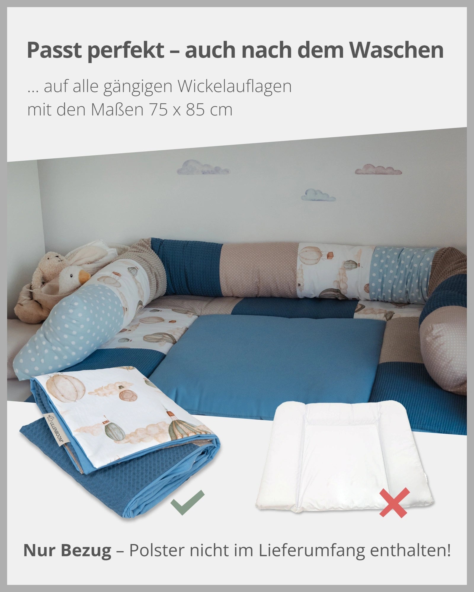 Wickelauflagen-Bezug BALLONTRAUM