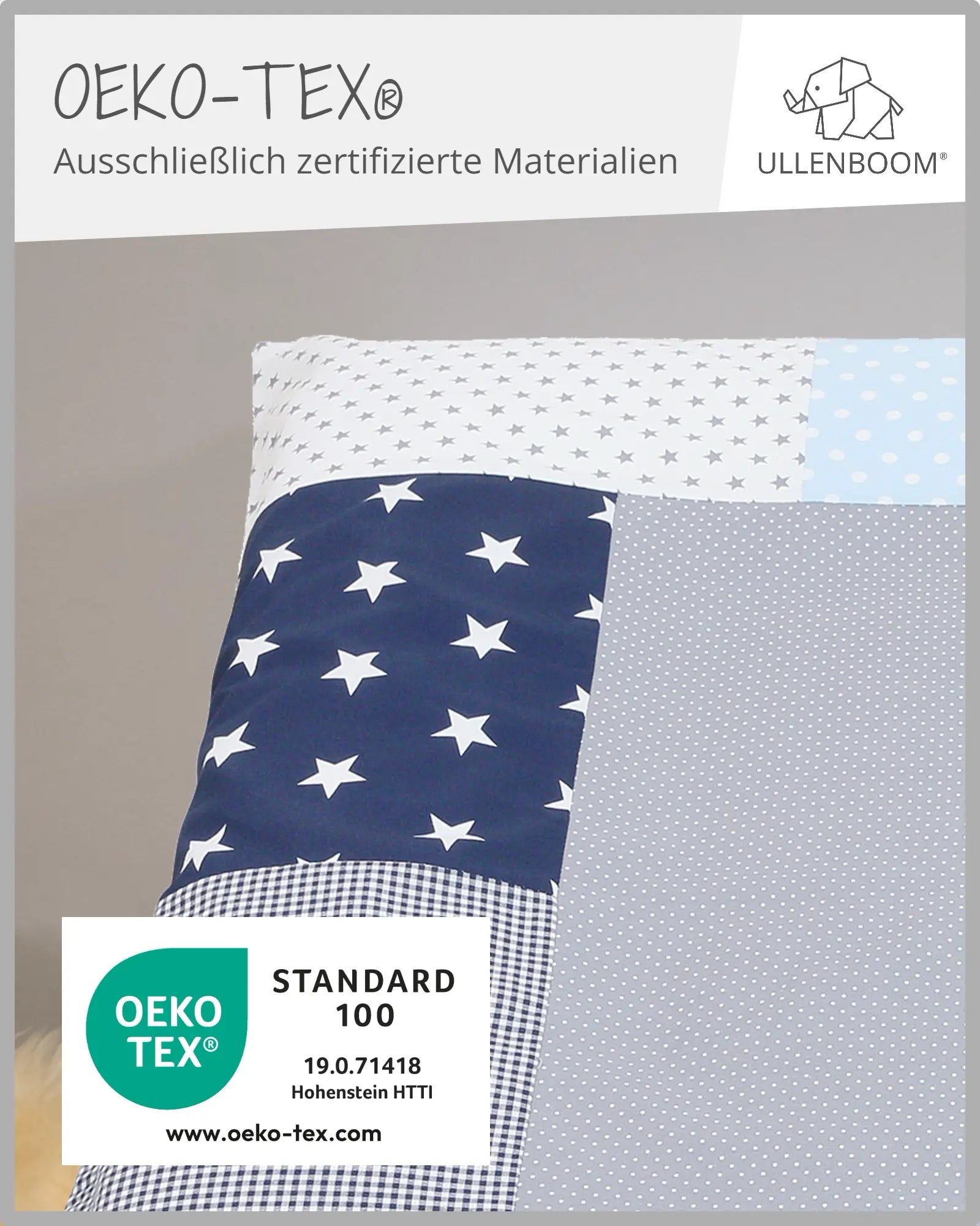 Wickelauflagen-Bezug Blau Hellblau Grau-ULLENBOOM Baby