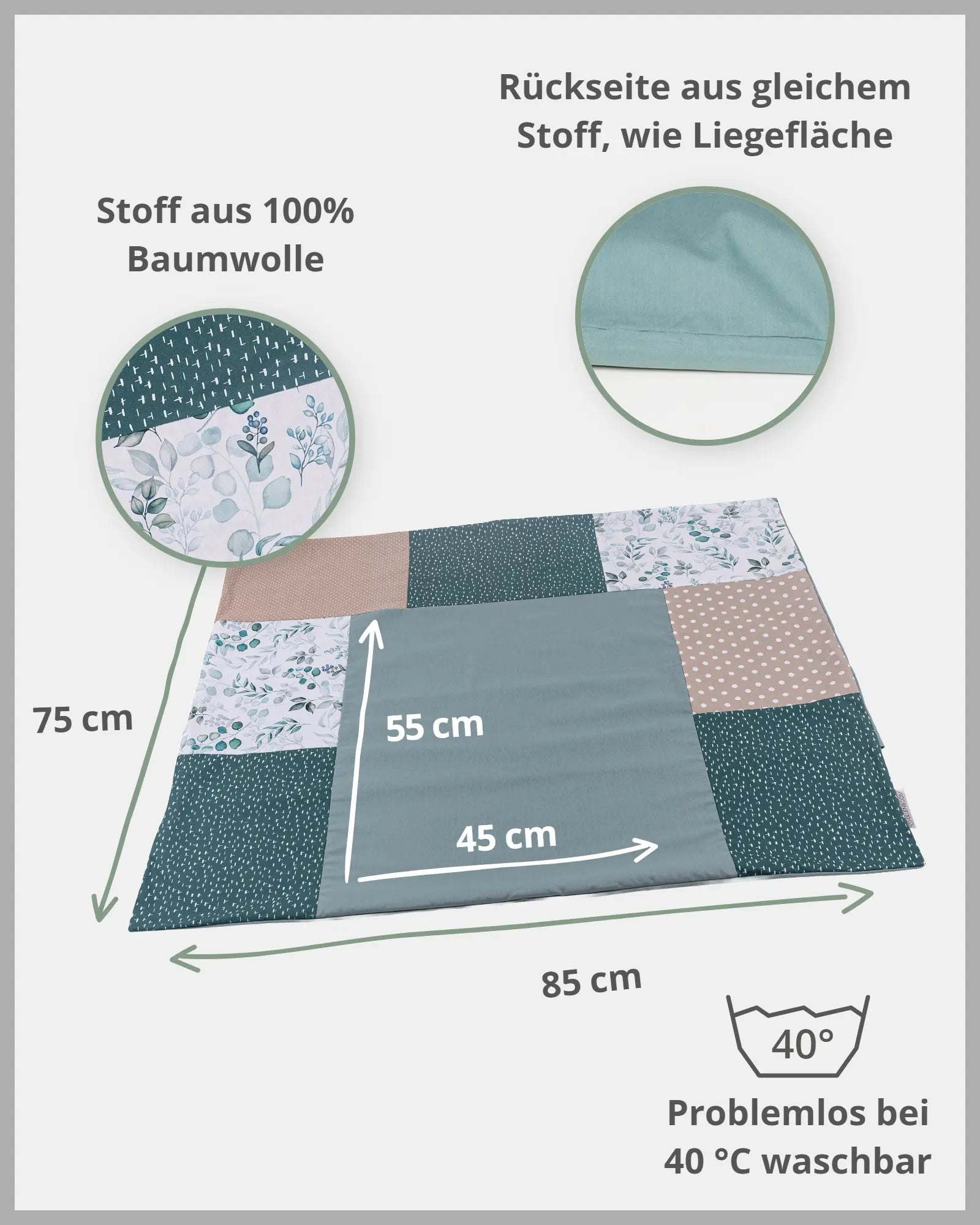 Wickelauflagen-Bezug Eukalyptus-ULLENBOOM Baby