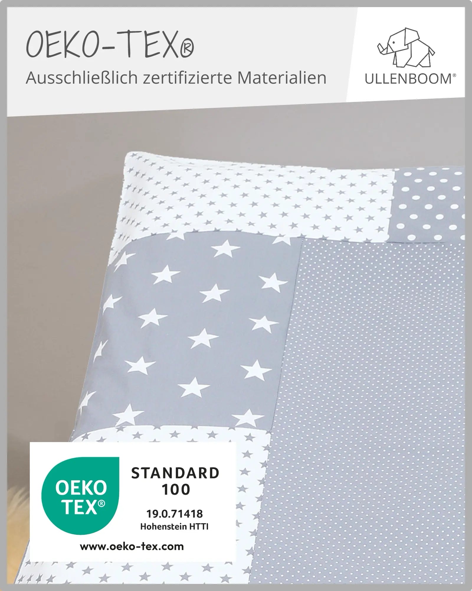 Wickelauflagen-Bezug GRAUE STERNE-ULLENBOOM Baby