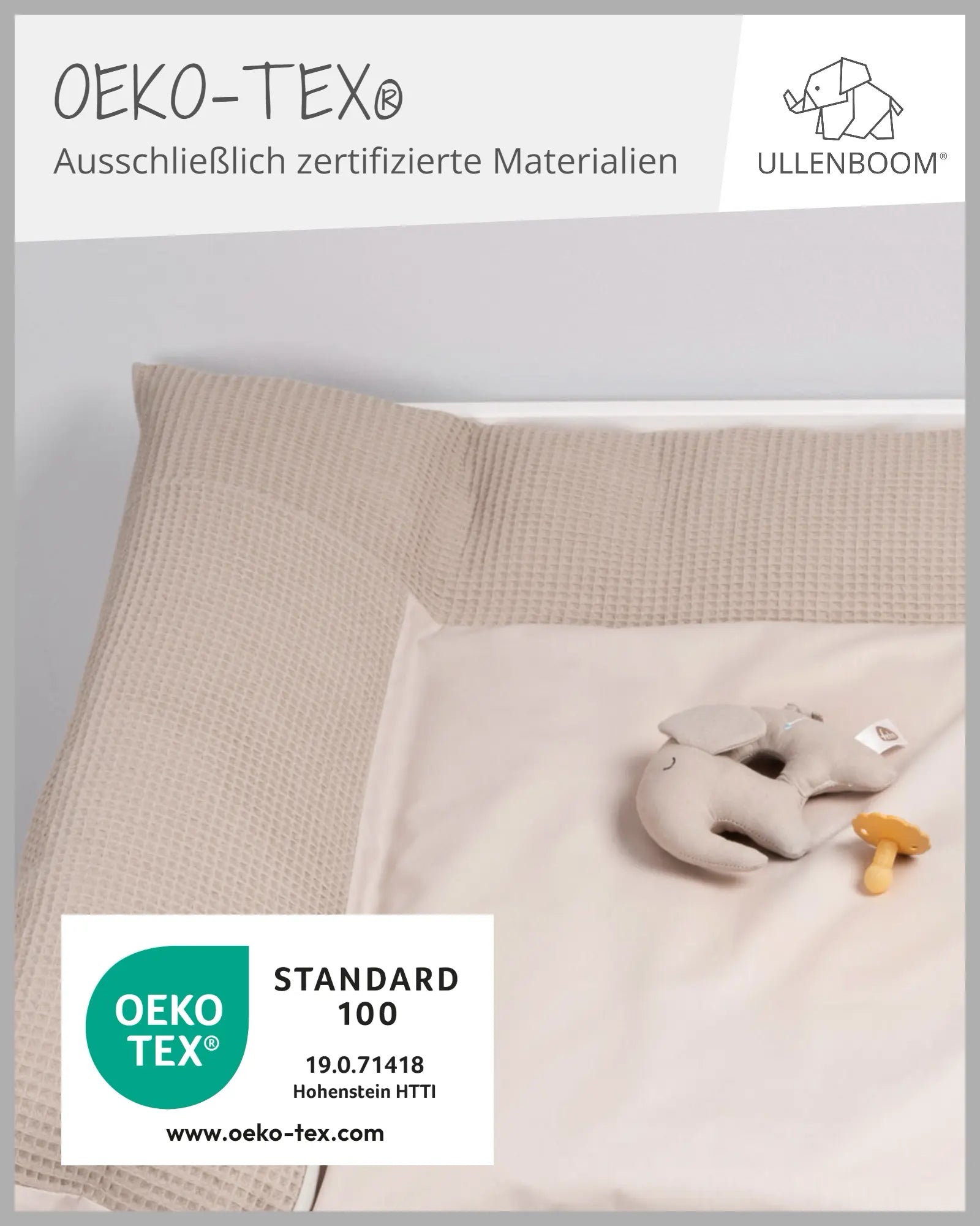 Wickelauflagen-Bezug Waffelpiqué Sand-ULLENBOOM Baby