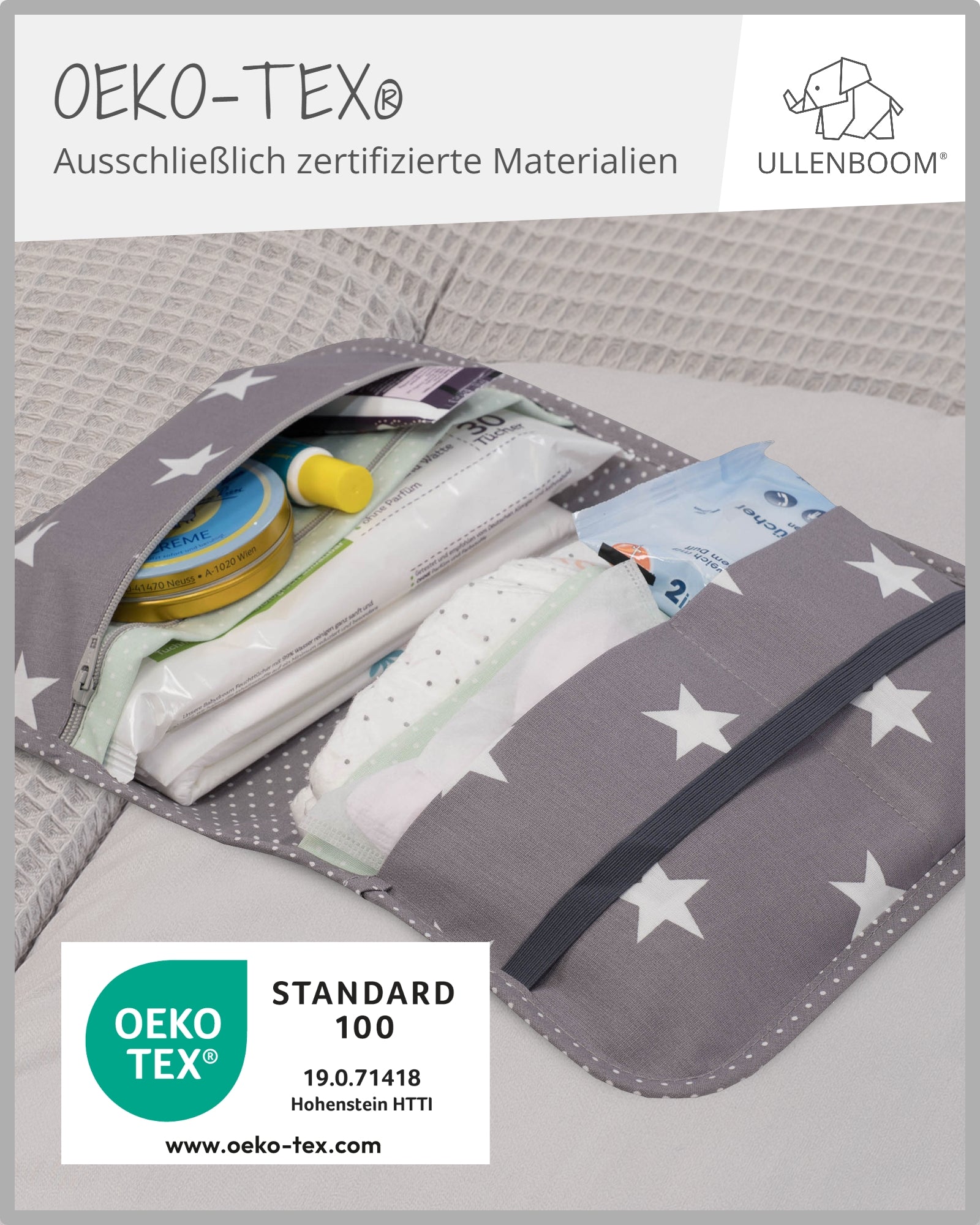 Windeltasche Mint Grau-ULLENBOOM Baby