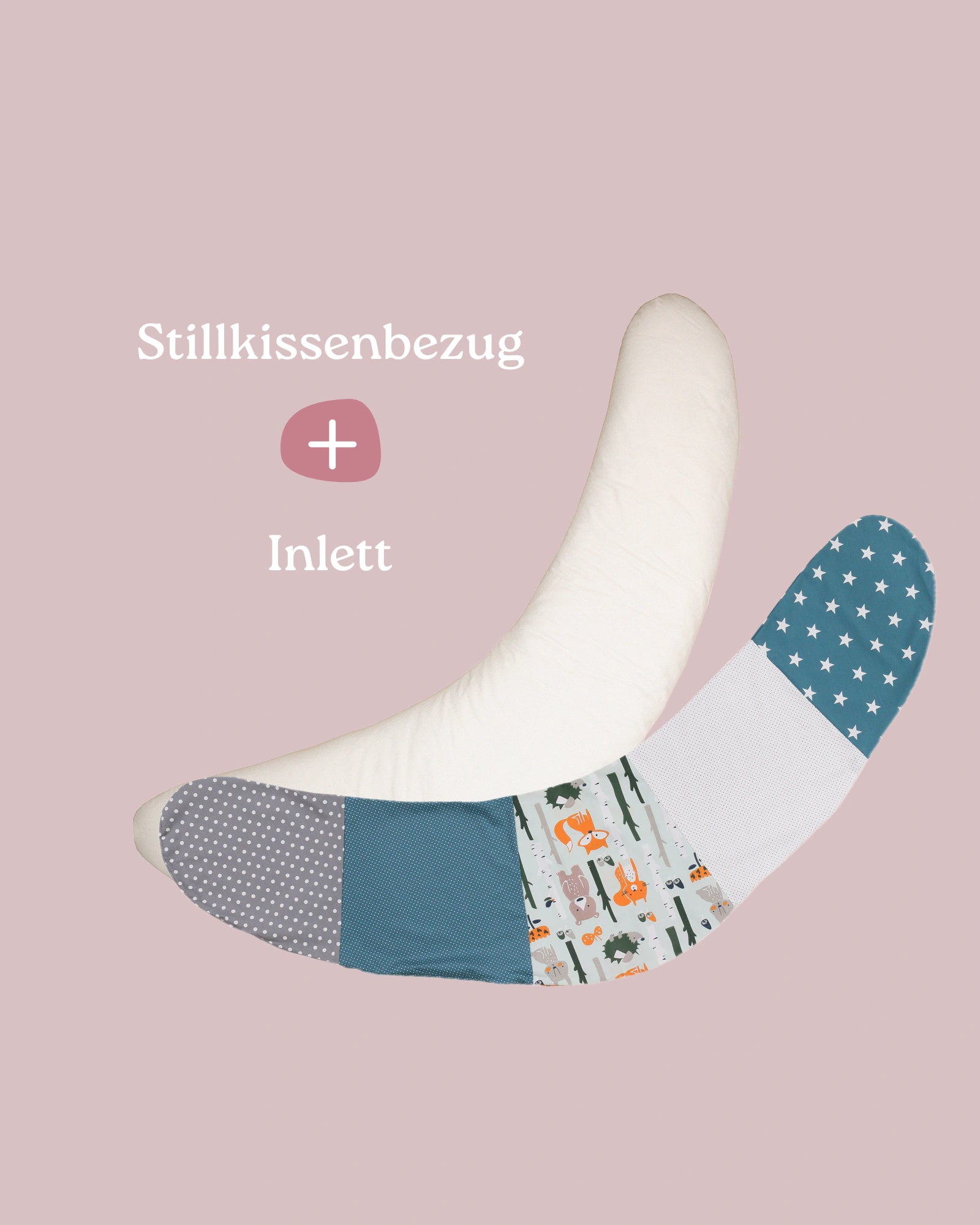 Set Stillkissenbezug mit Inlett Waldtiere Petrol-Stillkissenbezug mit Inlett-ULLENBOOM Baby