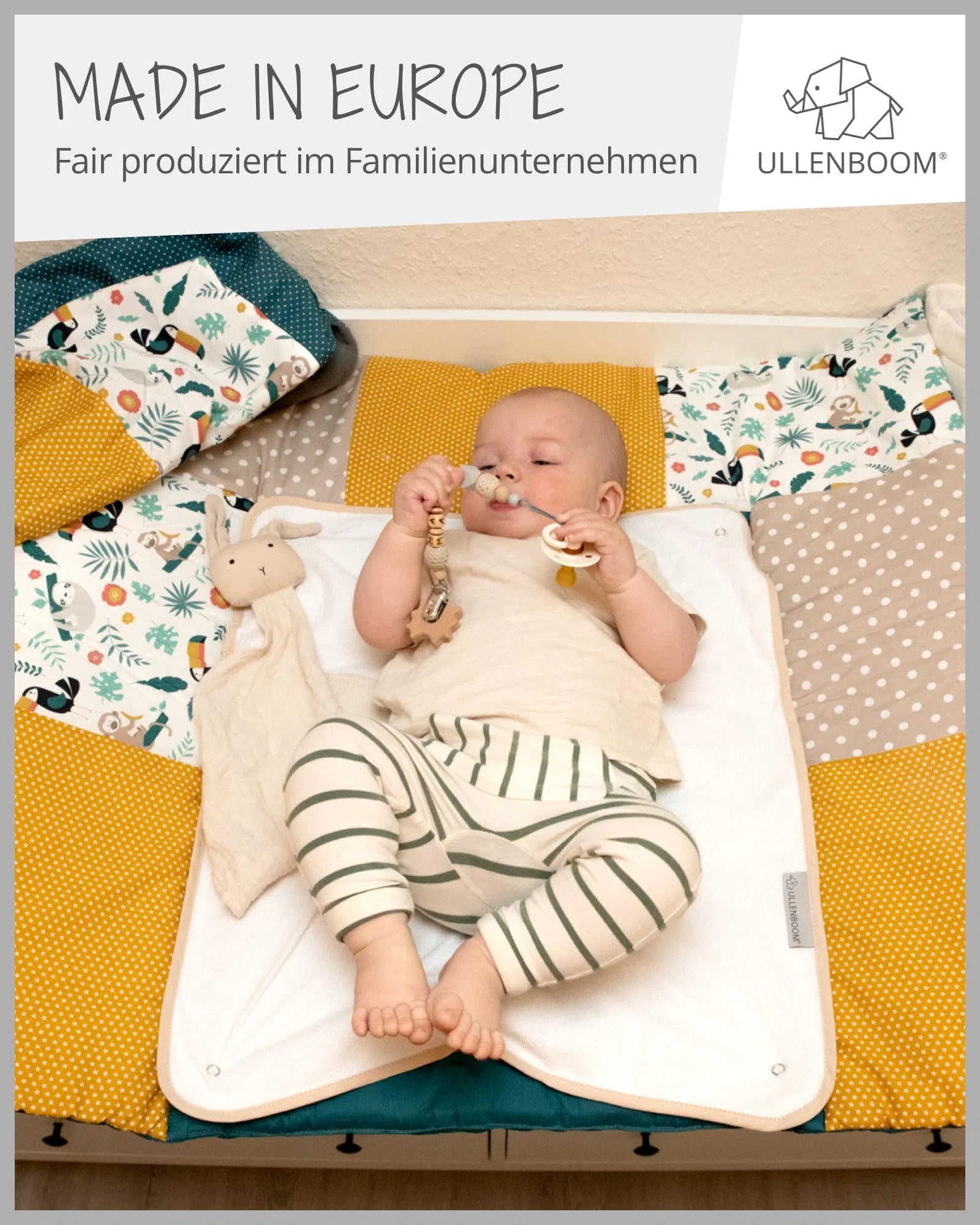 Wickelauflage mit Wechselmatte Patchwork DSCHUNGEL-ULLENBOOM-75 x 85 cm-ULLENBOOM Baby