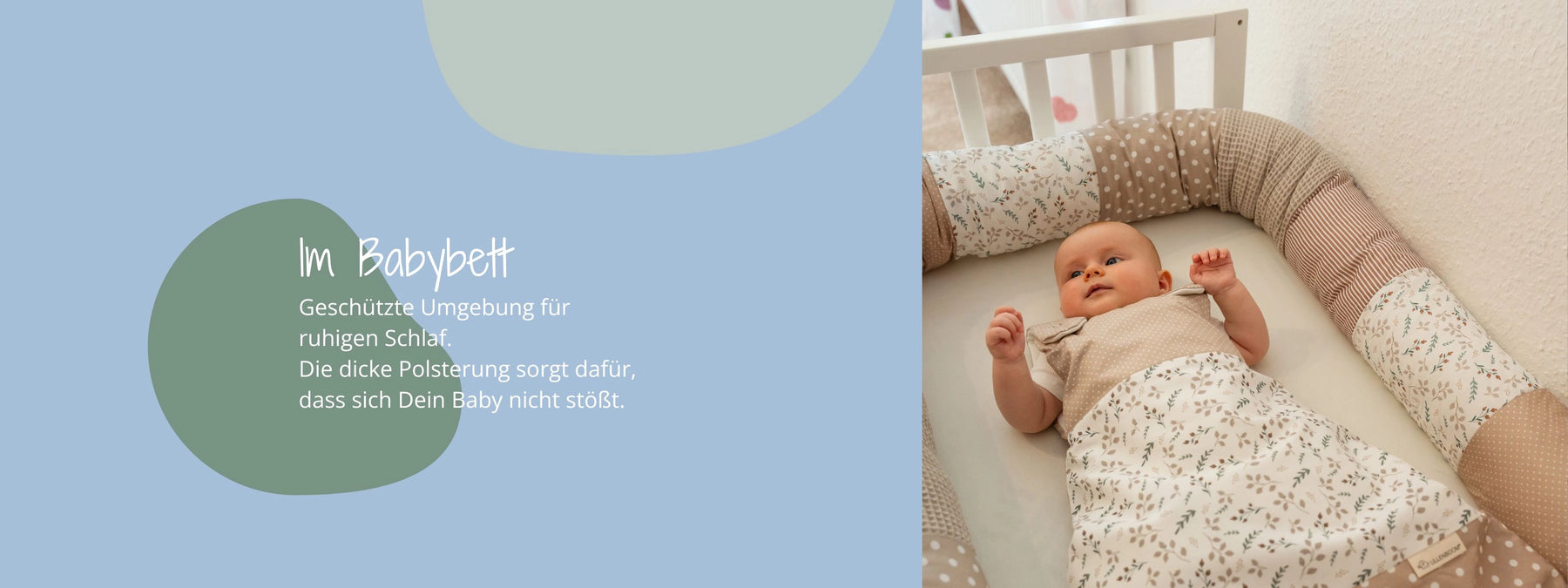 ULLENBOOM Baby Bettschlange - Schützt Dein Baby vor Verfangen in Gitterstäben und verhindert, dass es sich stößt