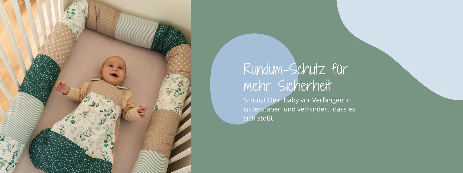ULLENBOOM Baby Bettschlange - Schützt Dein Baby vor Verfangen in Gitterstäben und verhindert, dass es sich stößt