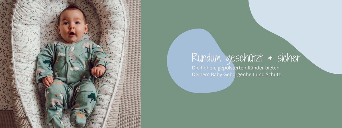 ULLENBOOM Babynest - Rundum geschützt und sicher hohe Ränder Geborgenheit und Schutz