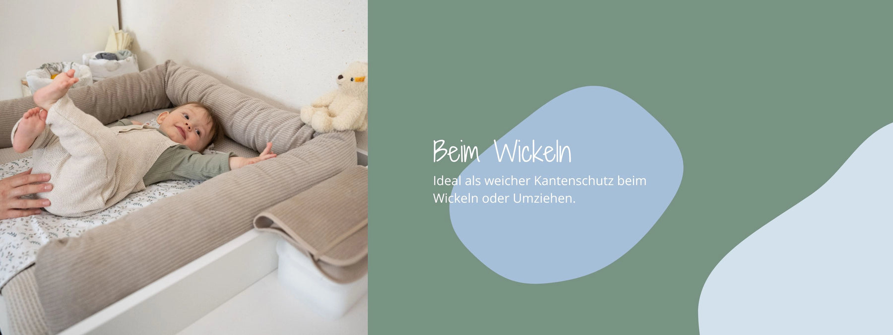  ULLENBOOM Baby Bettschlange Ideal als weicher Kantenschutz beim Wickeln oder Umziehen.