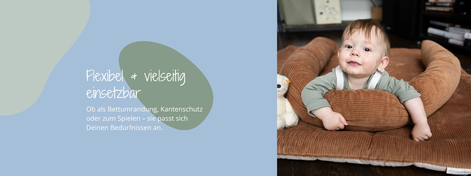 ULLENBOOM Baby Bettschlange - Ob als Bettumrandung, Kantenschutz oder zum Spielen – sie passt sich Deinen Bedürfnissen an