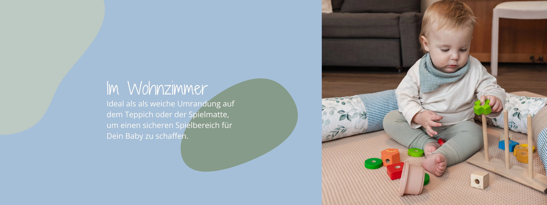 ULLENBOOM Baby Bettschlange - Ideal als als weiche Umrandung auf dem Teppich oder der Spielmatte, um einen sicheren Spielbereich für Dein Baby zu schaffen.