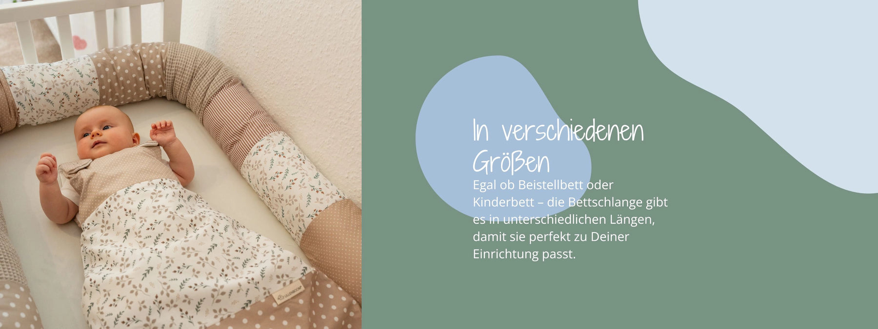 ULLENBOOM Baby Bettschlange - Egal ob Beistellbett oder Kinderbett – die Bettschlange gibt es in unterschiedlichen Längen, damit sie perfekt zu Deiner Einrichtung passt