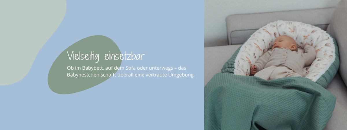 ULLENBOOM Babynest - Vielseitig einsetzbar - Babybett, Sofa, unterwegs