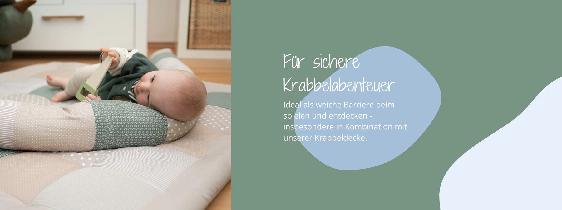 ULLENBOOM Baby Bettschlange -
Ideal als weiche Barriere beim spielen und entdecken - insbesondere in Kombination mit unserer Krabbeldecke.