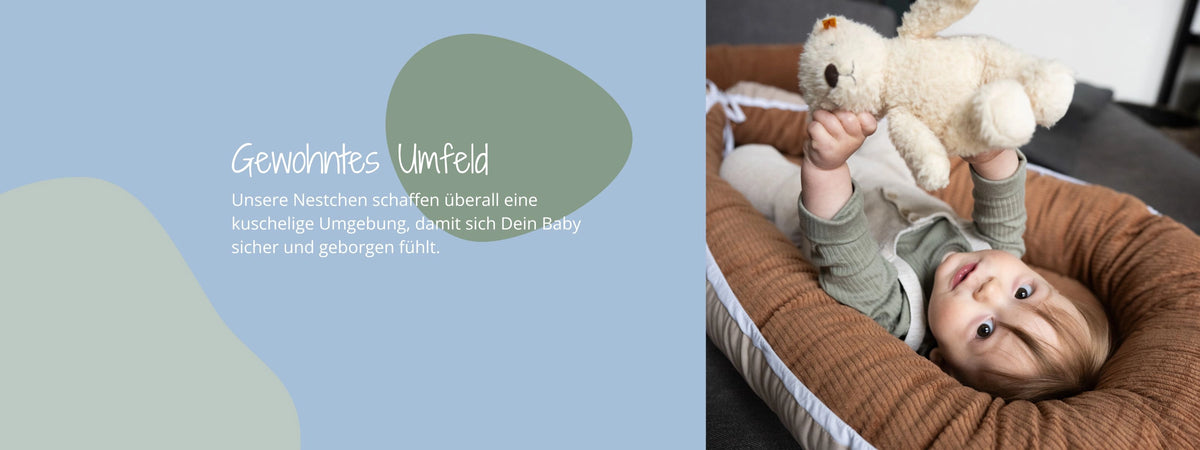 ULLENBOOM Babynest - Gewohntes Umfeld - kuschelige Umgebung. Gefühl von Geborgenheit und Sicherheit. Babynest ULLENBOOM