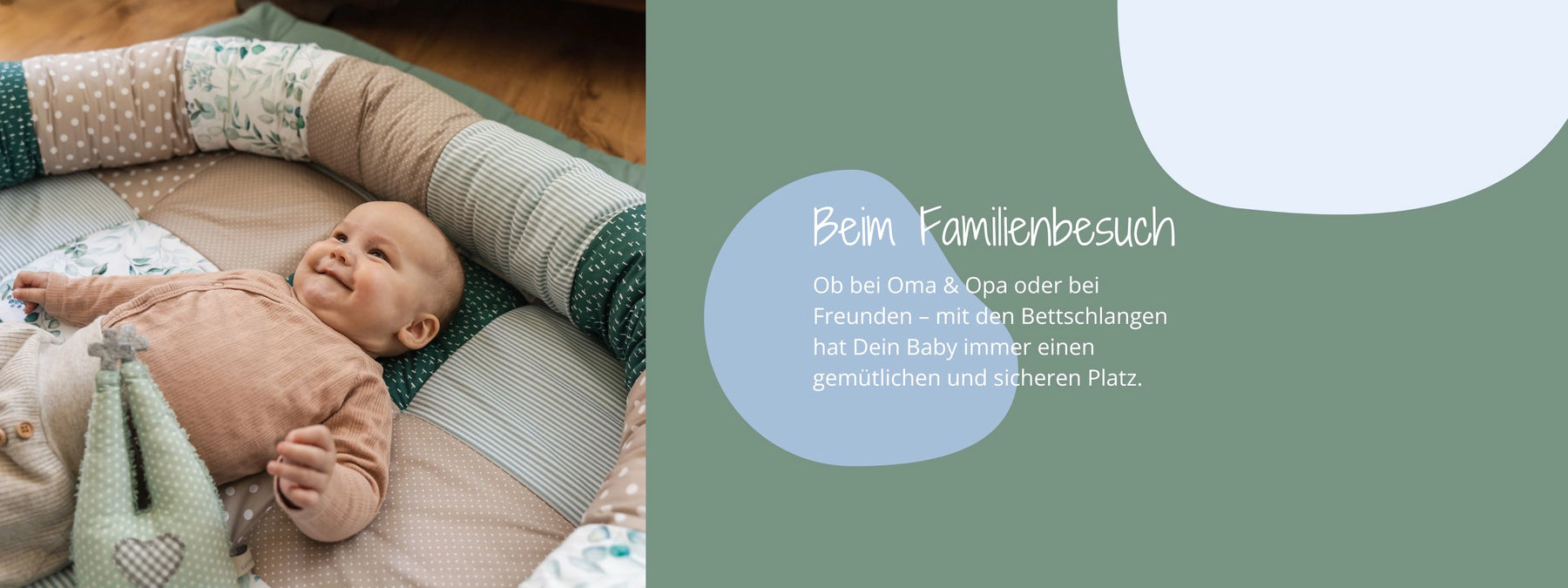 ULLENBOOM Baby Bettschlange - Ob bei Oma & Opa oder bei Freunden – mit den Bettschlangen hat Dein Baby immer einen gemütlichen und sicheren Platz.