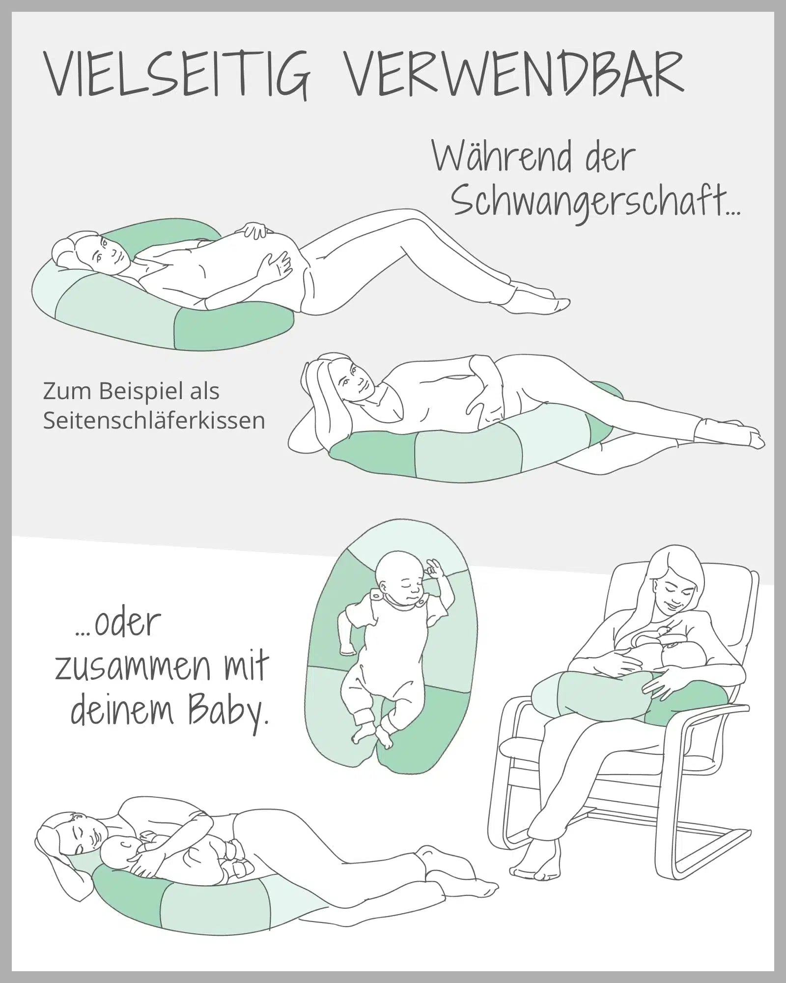 Stillkissen Waffelpiqué Motiv FLORAL GRÜN-ULLENBOOM-ULLENBOOM Baby