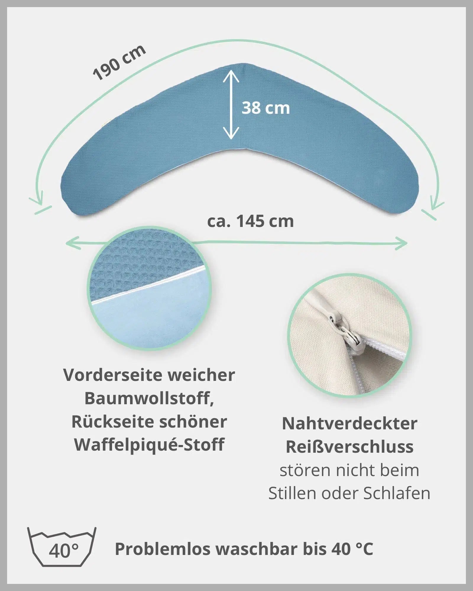 Stillkissen Waffelpiqué BLAU-ULLENBOOM-ULLENBOOM Baby