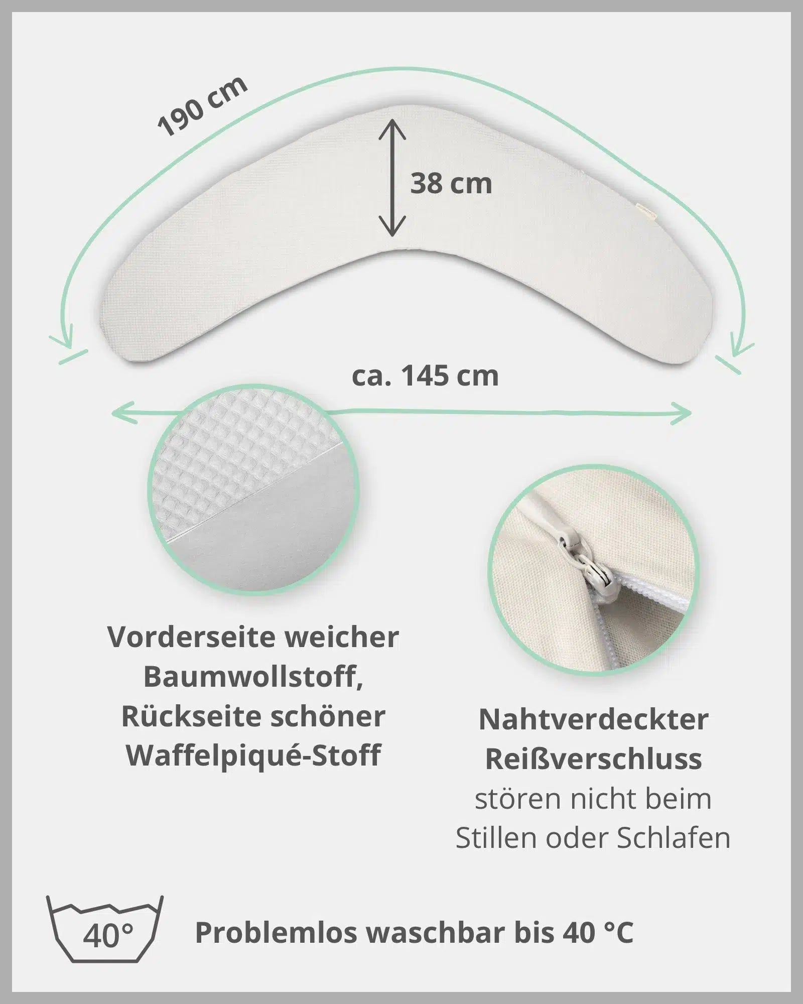 Stillkissen Waffelpiqué GRAU-ULLENBOOM-ULLENBOOM Baby