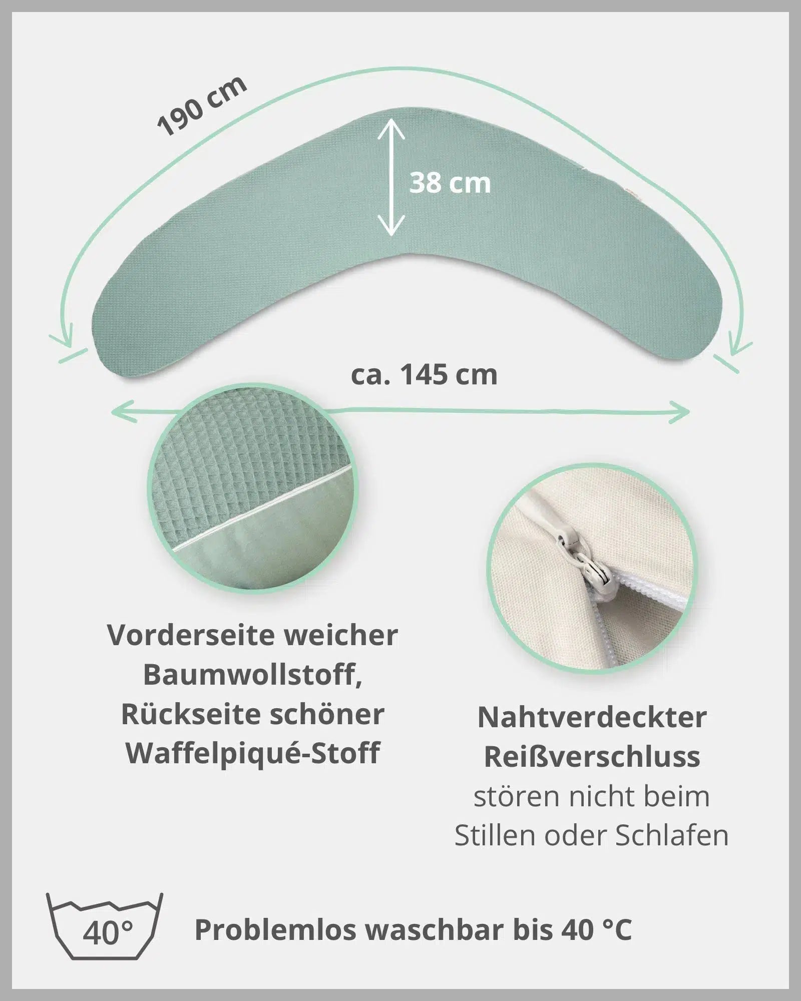 Stillkissen Waffelpiqué SALBEIGRÜN-ULLENBOOM-ULLENBOOM Baby