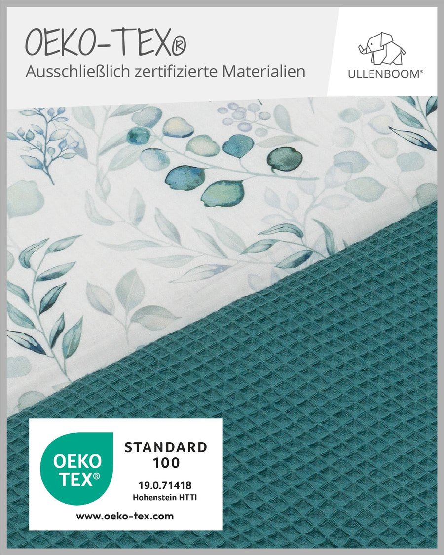 Babydecke Eukalyptus Petrol-ULLENBOOM Baby