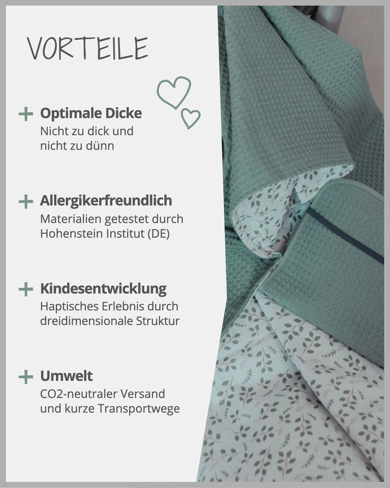 Babydecke Floral Grün-ULLENBOOM Baby