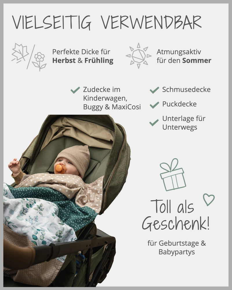 Babydecke Floral Grün-ULLENBOOM Baby