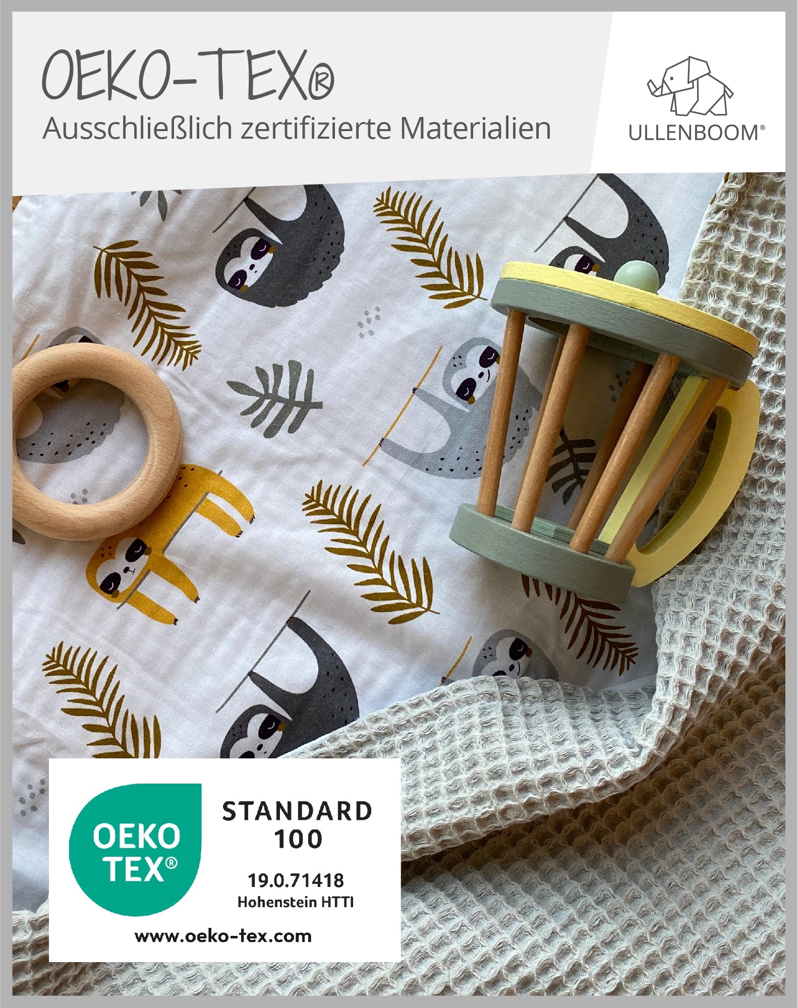 Babydecke GRAU FAULTIERE