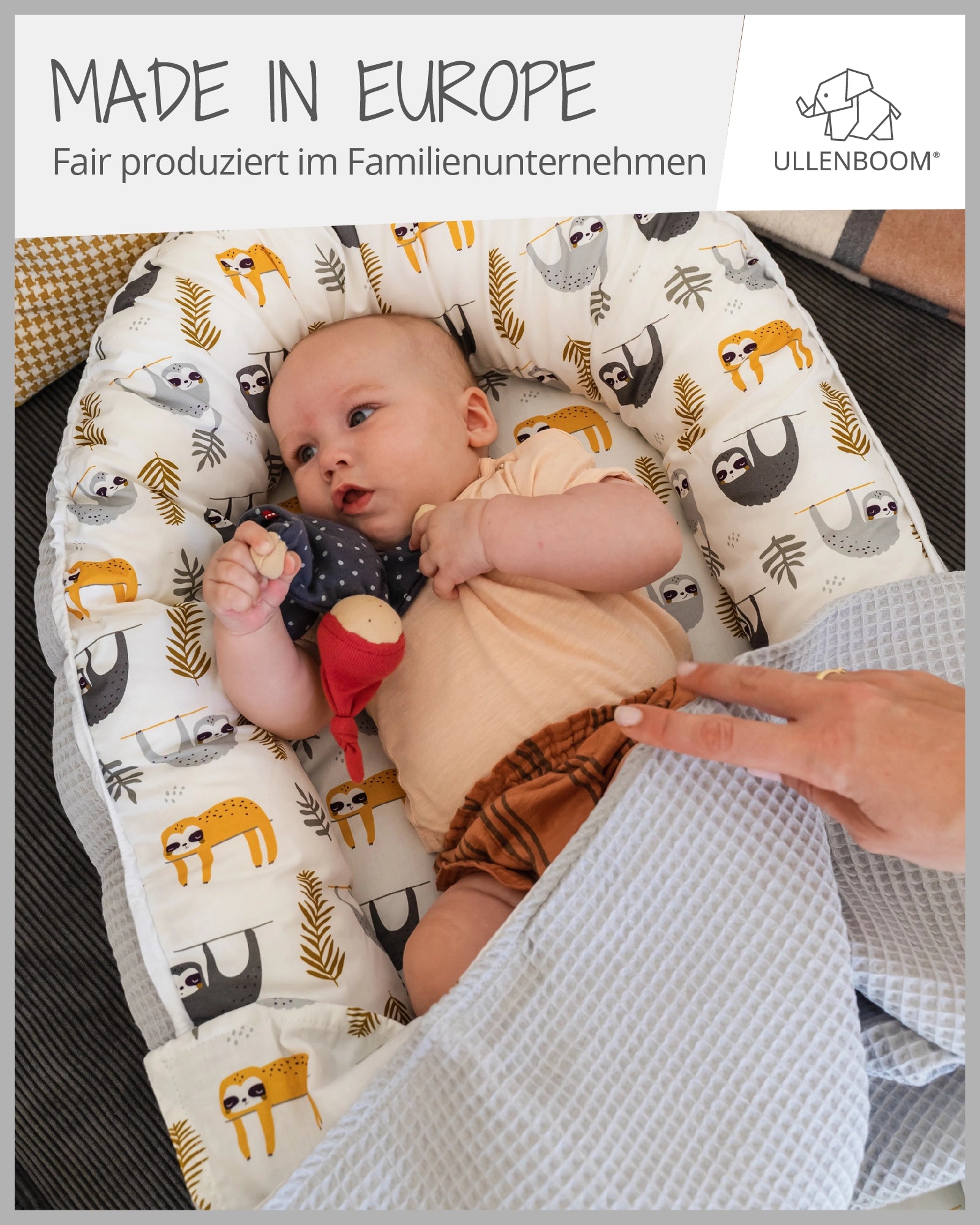 Babydecke GRAU FAULTIERE