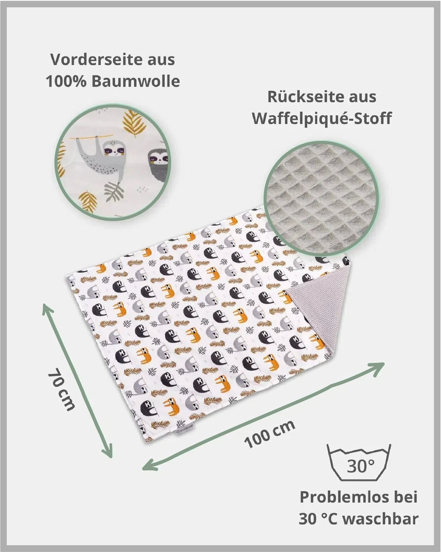 Babydecke Grau Faultiere-ULLENBOOM Baby