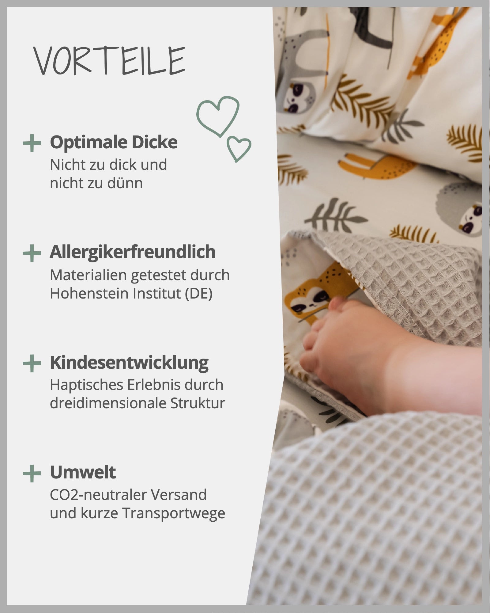 Babydecke GRAU FAULTIERE