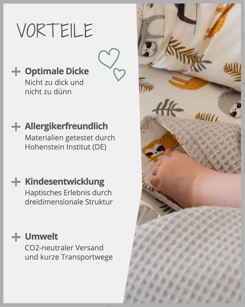 Babydecke Grau Faultiere-ULLENBOOM Baby