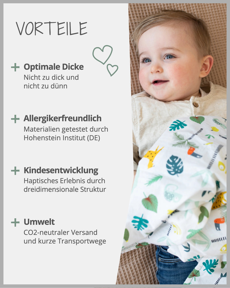 Babydecke Salbeigrün Regenwald-ULLENBOOM Baby