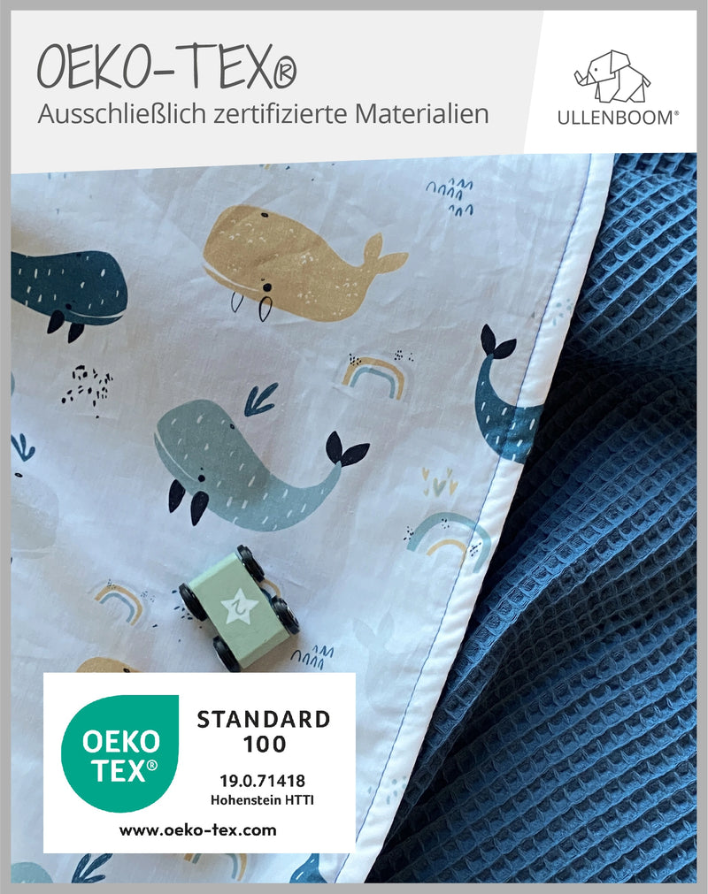 Babydecke Blau Wale-ULLENBOOM Baby