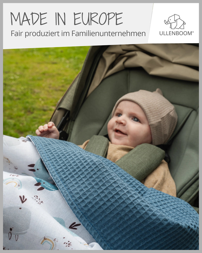 Babydecke Blau Wale-ULLENBOOM Baby