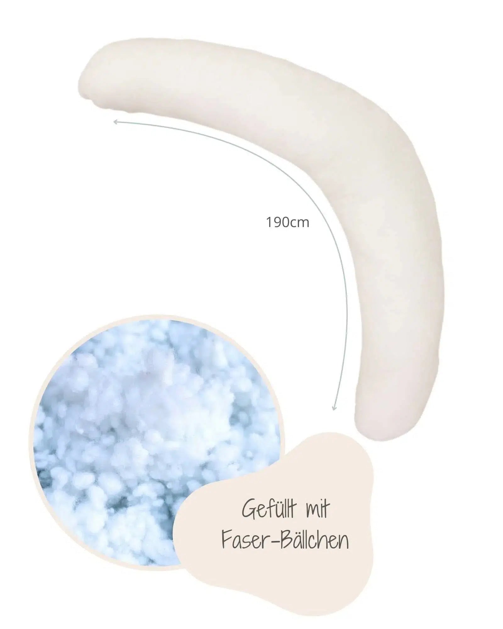 190 cm Stillkissen-Inlett mit Faserbällchen-ULLENBOOM Baby-ULLENBOOM Baby