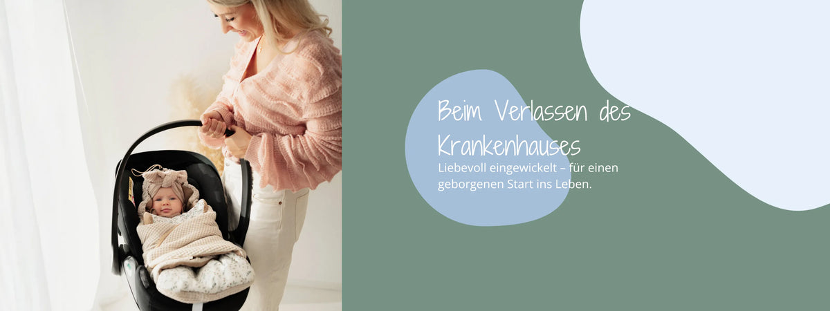 Beim Verlassen des Krankenhauses mit Einschlagdecke von ULLENBOOM Alltag mit Krabbeldecke