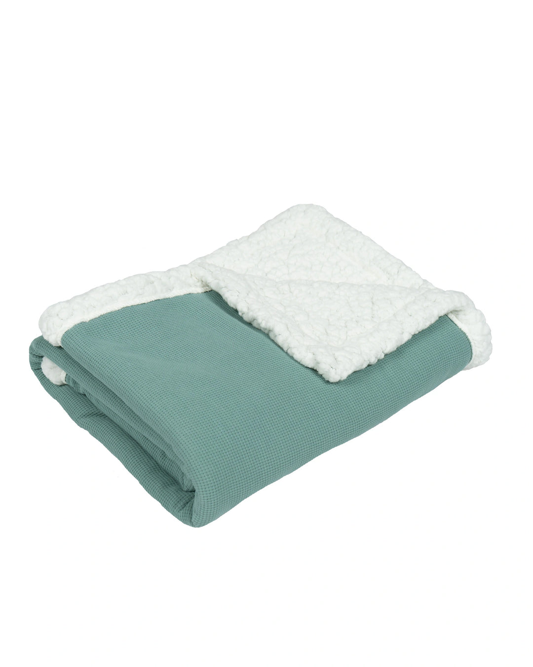 Babydecke Salbeigrün | Waffelpiqué & Teddyfleece