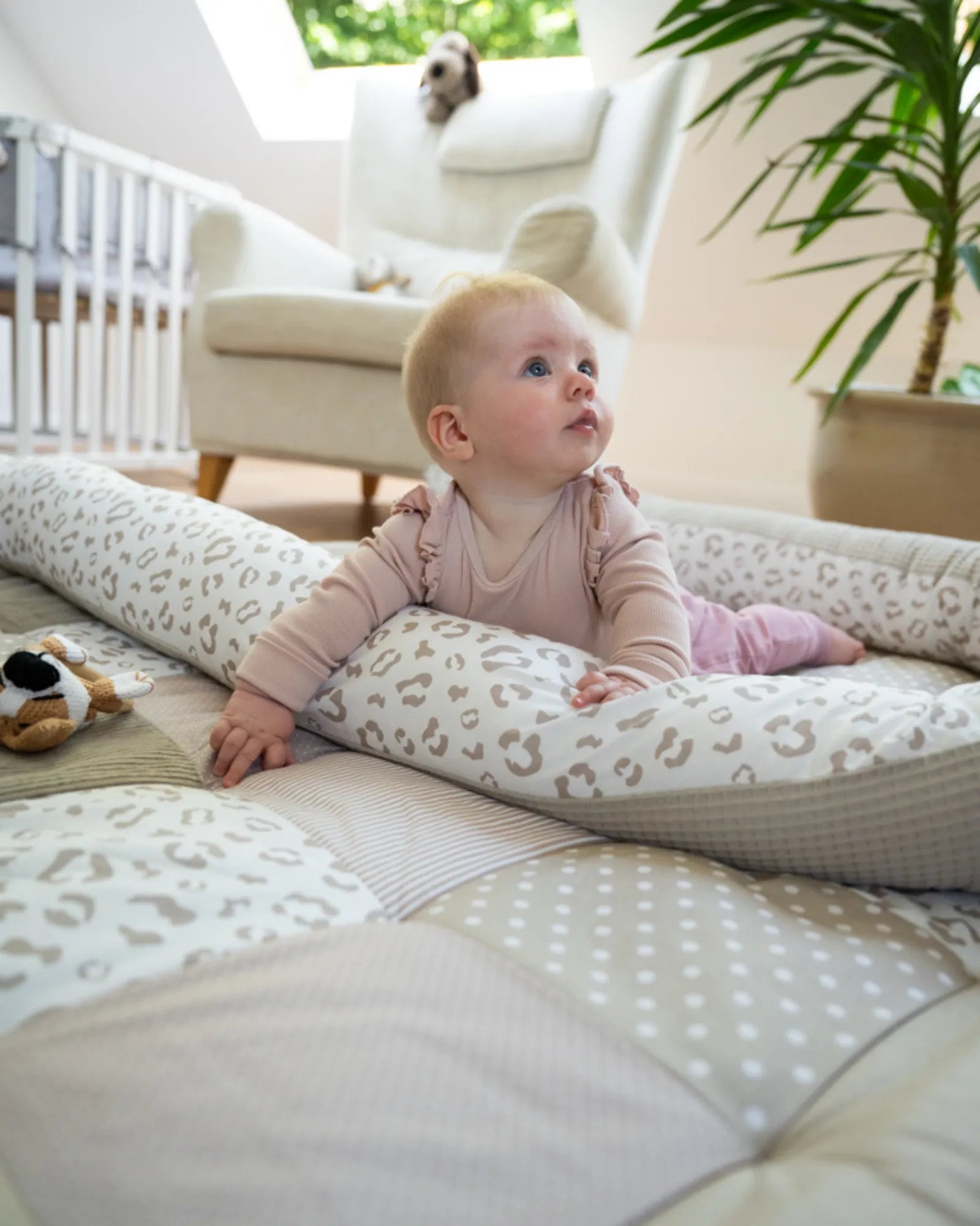 Baby Bettschlange LEO-ULLENBOOM Baby-Baby Bettschlange/ Kuschelschlange/ Bettschnecke in Waffelpiqué-Cord Optik - Im Design LEO ✓ in 2m und 3m verfügbar ✓ Perfekt für das Babybett - Jetzt bei ULLENBOOM kaufen!-