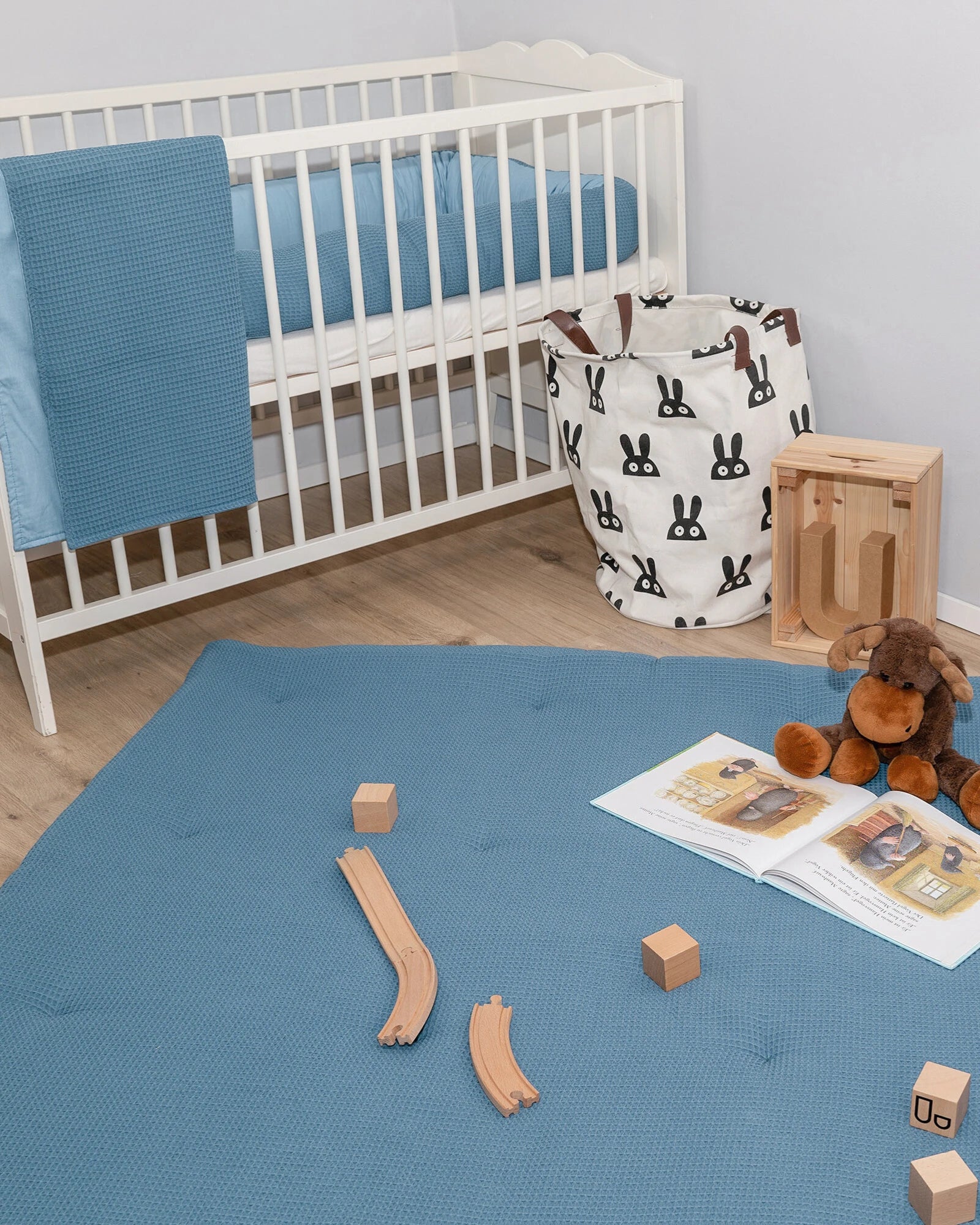 Babydecke Waffelpiqué BLAU-ULLENBOOM Baby
