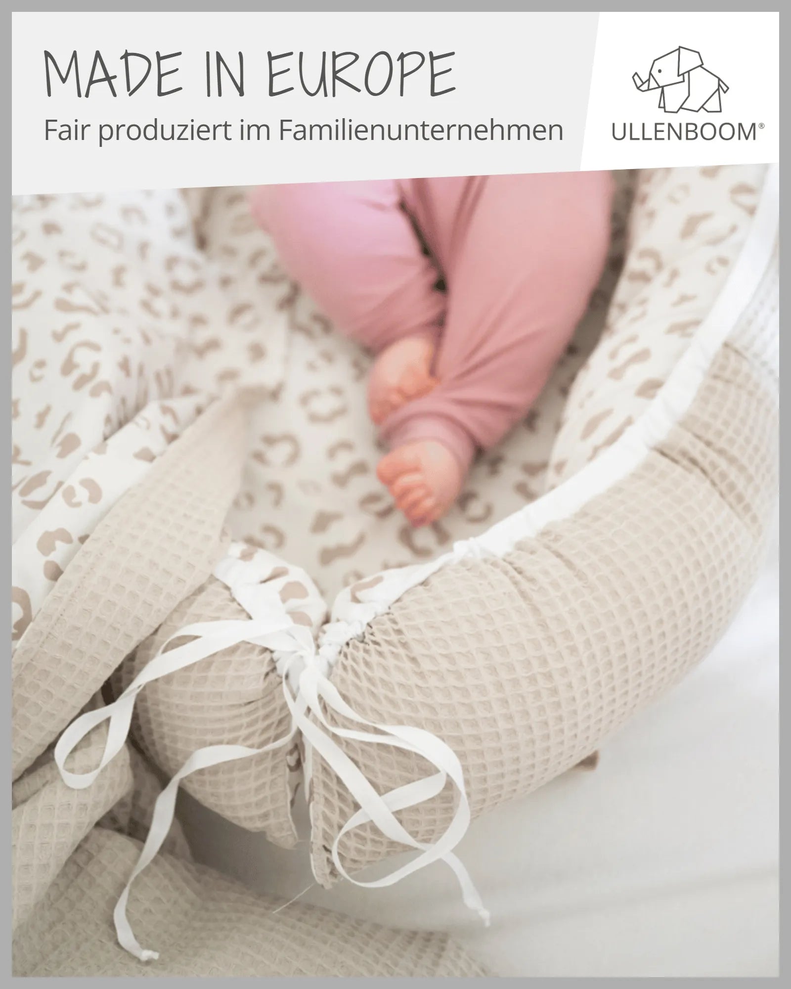 Babynest LEO-ULLENBOOM Baby-Babynest von ULLENBOOM im Design LEO - Weiches Kuschelnest für Zuhause oder als Reisebett - Jetzt online bestellen!-C-5595-WM-LW