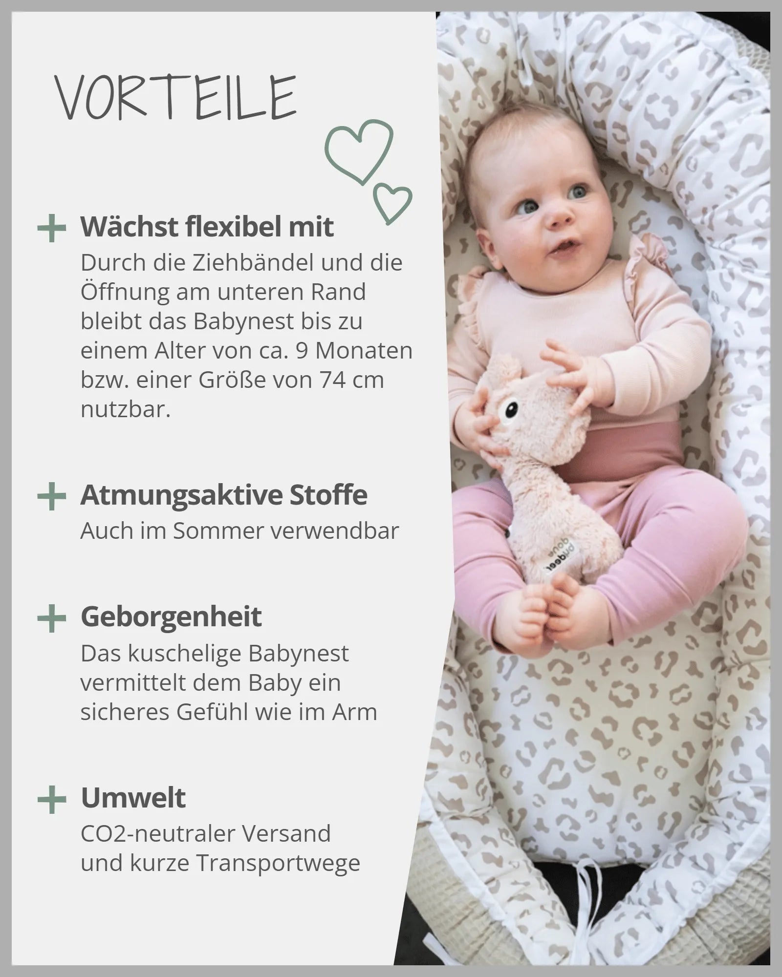 Babynest LEO-ULLENBOOM Baby-Babynest von ULLENBOOM im Design LEO - Weiches Kuschelnest für Zuhause oder als Reisebett - Jetzt online bestellen!-C-5595-WM-LW