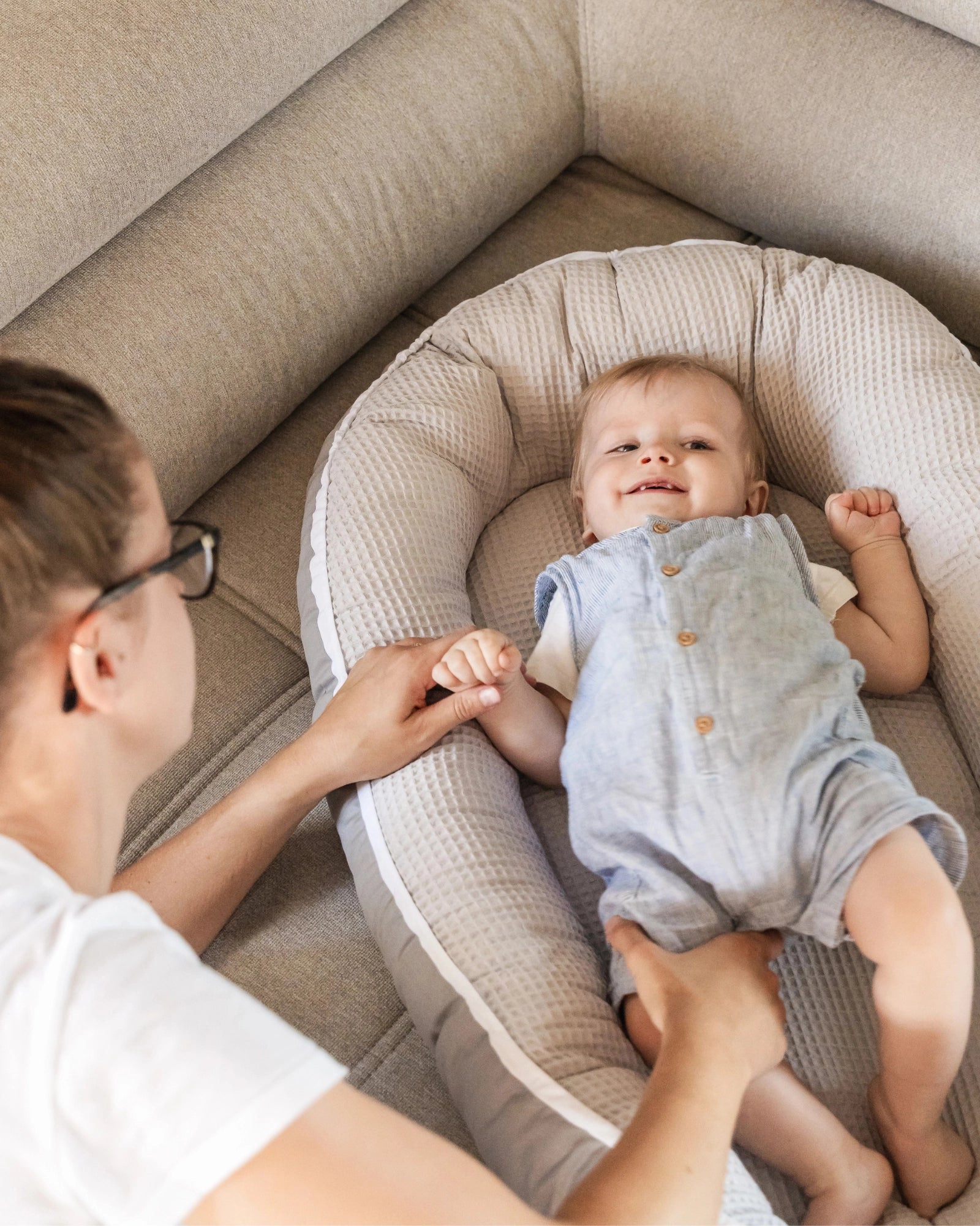 Babynest Waffelpiqué GRAU