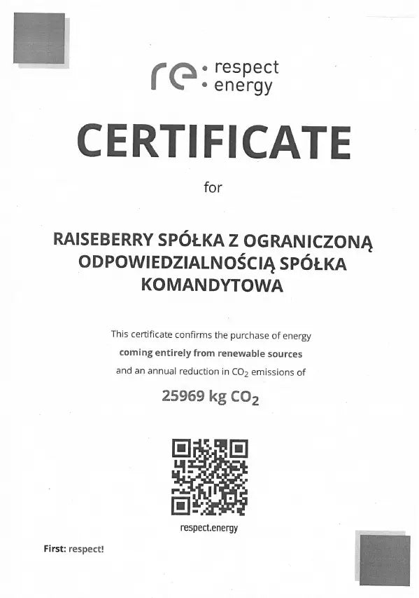 Zertifikat Herstellung aus erneuerbaren Energien Produktion ULLENBOOM®