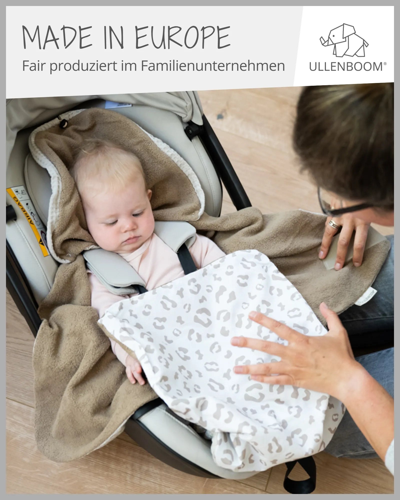 Einschlagdecke LEO-ULLENBOOM Baby-Einschlagdecke von ULLENBOOM im Design LEO ✓ Optimal für Babyschalen ✓ Für Sommer, Herbst, Winter und Frühling geeignet - Jetzt online bestellen!-