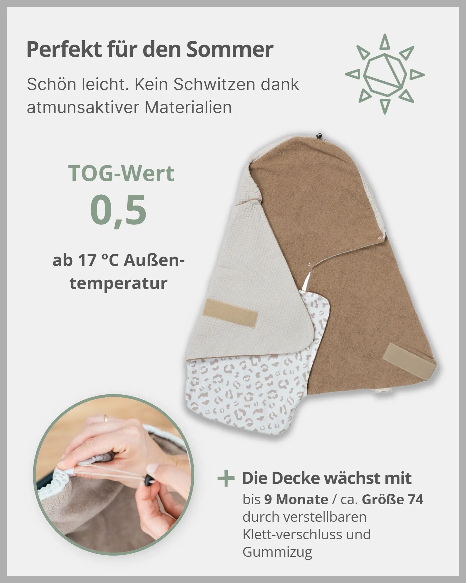 Einschlagdecke LEO-ULLENBOOM Baby-Einschlagdecke von ULLENBOOM im Design LEO ✓ Optimal für Babyschalen ✓ Für Sommer, Herbst, Winter und Frühling geeignet - Jetzt online bestellen!-